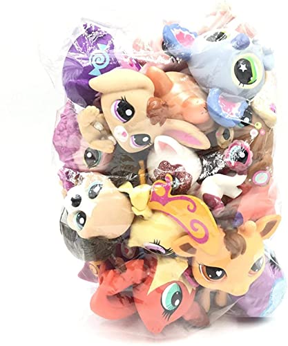 Lps Toys, Cat and Dog Mini Pet Shop Kid Toy,Random 10 pcs/Set,Pet Party Collector Pack Toy,Action Cartoon Collection Kids Toy Gift,Cute Stands Cat Dog Old Rare Original Figure Animal Kids Gift Set