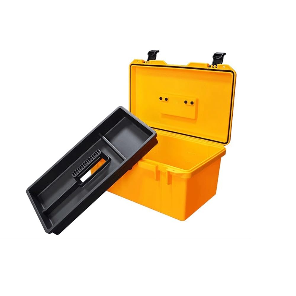 Household Hardware Tool Box Electrician Repair Thickened Handheld Storage Multi-functional Car Emergency Storage and Toolbox(Yellow)
