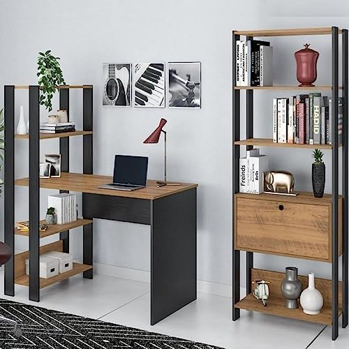 Conjunto Home Office 2 Peças Escrivaninha Match e Estante Artely ...