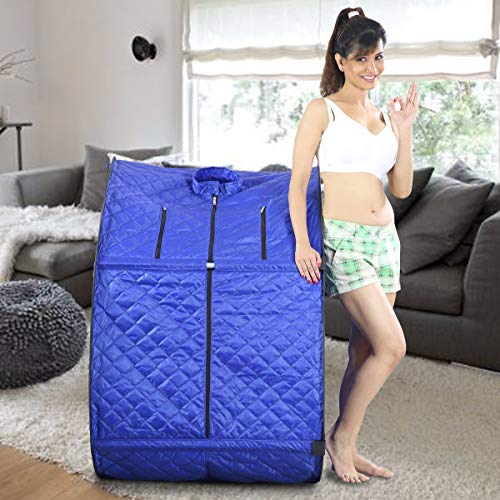 Image of Kawachi Portable Steam Bath Cabin for Ayurvedic Panchkarma Swedan Therapy and Home Spa Sauna Detox, Foldable Personal Steaming Tent (Steam Generator Not Included) - (Blue)
