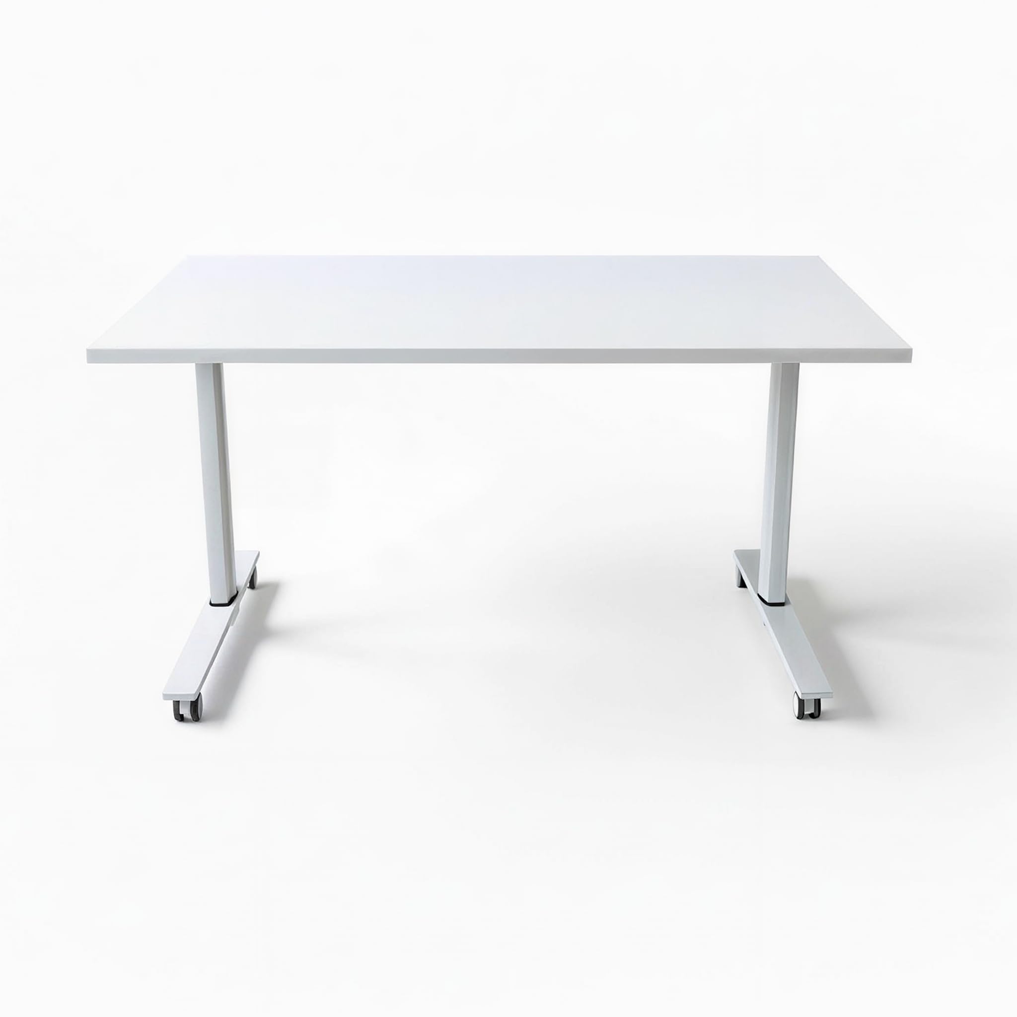 Spacio FlexiMove Mesa Plegable y Volteable de Oficina con Ruedas Escritorio abatible Profesional (Blanco, 140x60cm)