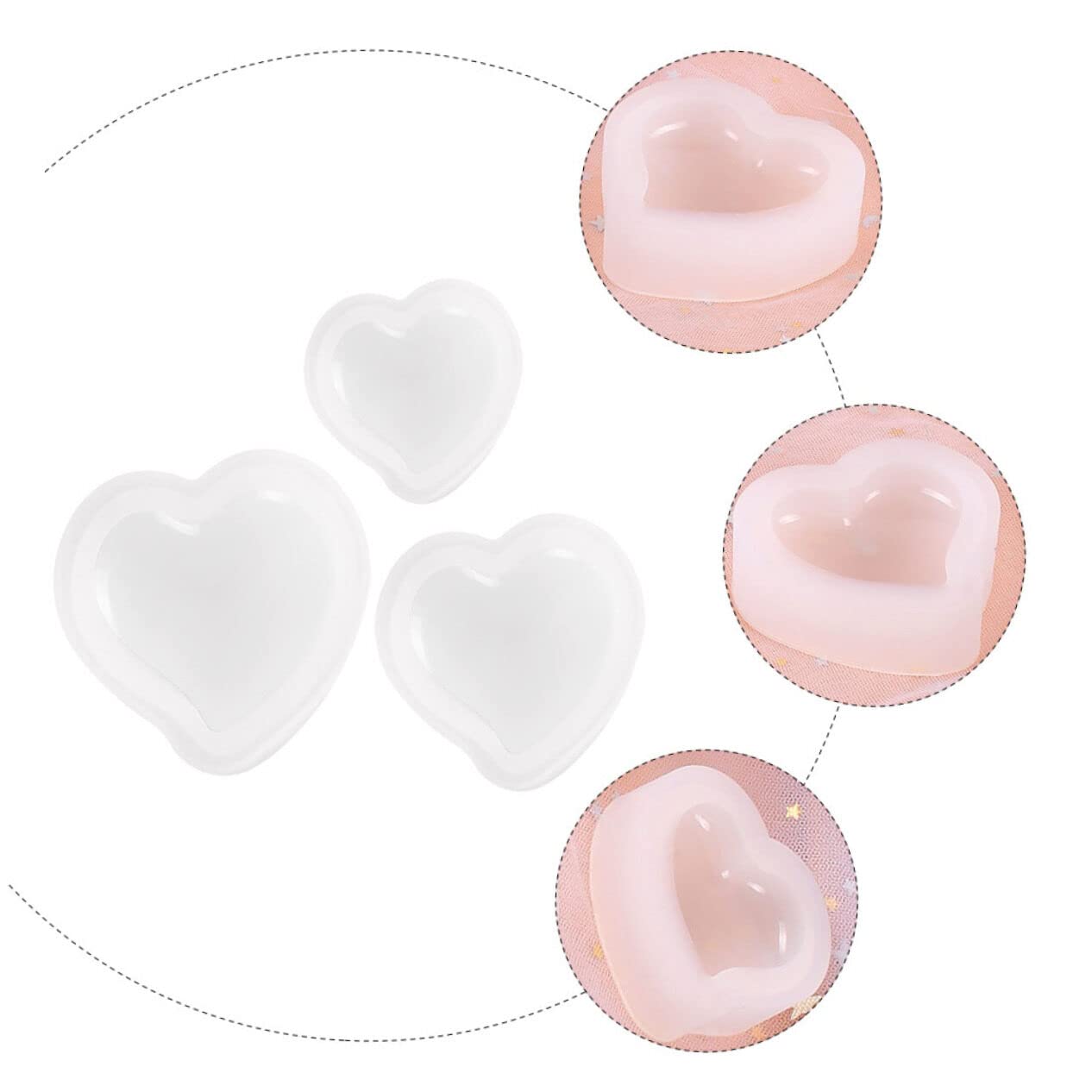 9piezas Molde De Silicona Forma De Corazón Para Manualidades y Decoración Diy Resistente y Reutilizable Para Proyectos De Artesanía y Especiales