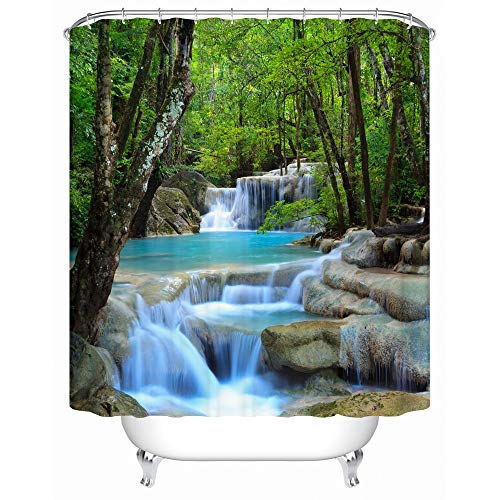 XCBN Diseño Creativo Pintura de Paisaje de Tinta Tradicional China con Gancho Cuarto de Ducha concepción artística en Blanco y Negro A4 180x200cm