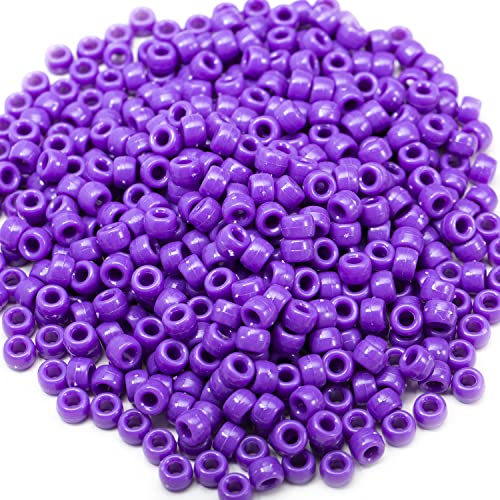 Image of Gxueshan 1000 Pcs Acrylic Pony Beads 6x9mm Bulk for Bracelet Necklace Jewelry Making Earring Hair Braiding