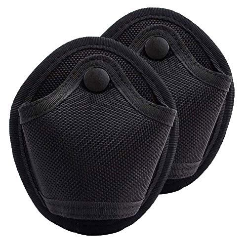 CyberDyer Cuff Holder Law Enforcement Military Standard Quick Release Handcuff Pouch Top Open Handcuff Case (Black 2 Packs)