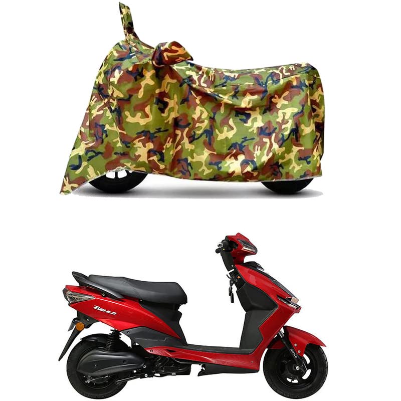 Image of Waterproof 100% PVC Coated Full Bike Scooty Two Wheeler Body Cover Compatible for Benling Falcon /UV-Rays /Heat Protection /Birds Dropping /Scratchproof /Dust Proof s[6X6 Jungle Print]