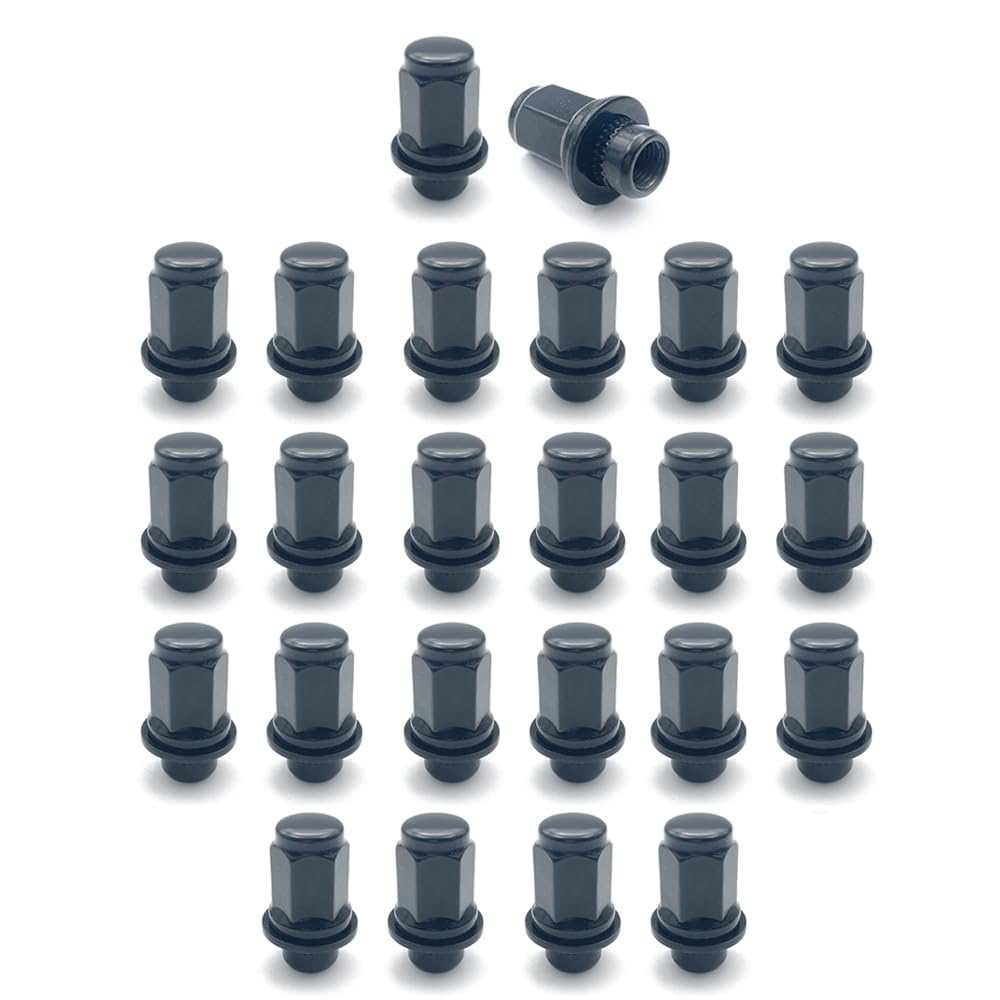 24pcs Black M12X1.5 Mag Lug Nuts - 1.87" (47mm) Height 13/16" Hex Compatible with Tacoma 4Runner FJ Cruiser Lexus GX