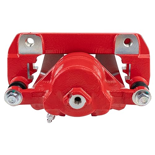 Image of TRQ Front Right Brake Caliper w /Bracket Performance Red Passenger Side