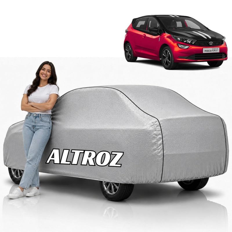 Image of Mind-Blowing 2026 100% Waterproof Altroz Car Cover | Polyester Car Body Cover for Rain & Sun | UV Protection, Dustproof, Scratch Resistant, Windproof, Heat Resistant, Custom Fit (Silver)
