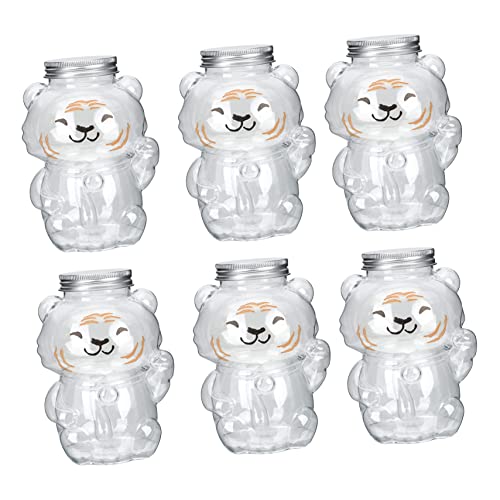 JECOMPRIS Beverage Bottles 500ml Cartoon Milk Bottles Food Grade Plastic Leakproof for Juicing