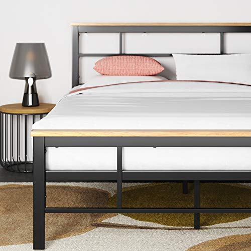 Image of Zinus Urban Metal and Wood Platform Bed with Wood Slat Support , Full
