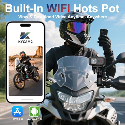Image of YCV MT100 Motorcycle Bicycle Cycling Recorder, Motorcycle Dash Cam with 64GB SD Card, 2K HD Video Recording, Contains 3 Brackets, Suitable for Different Models