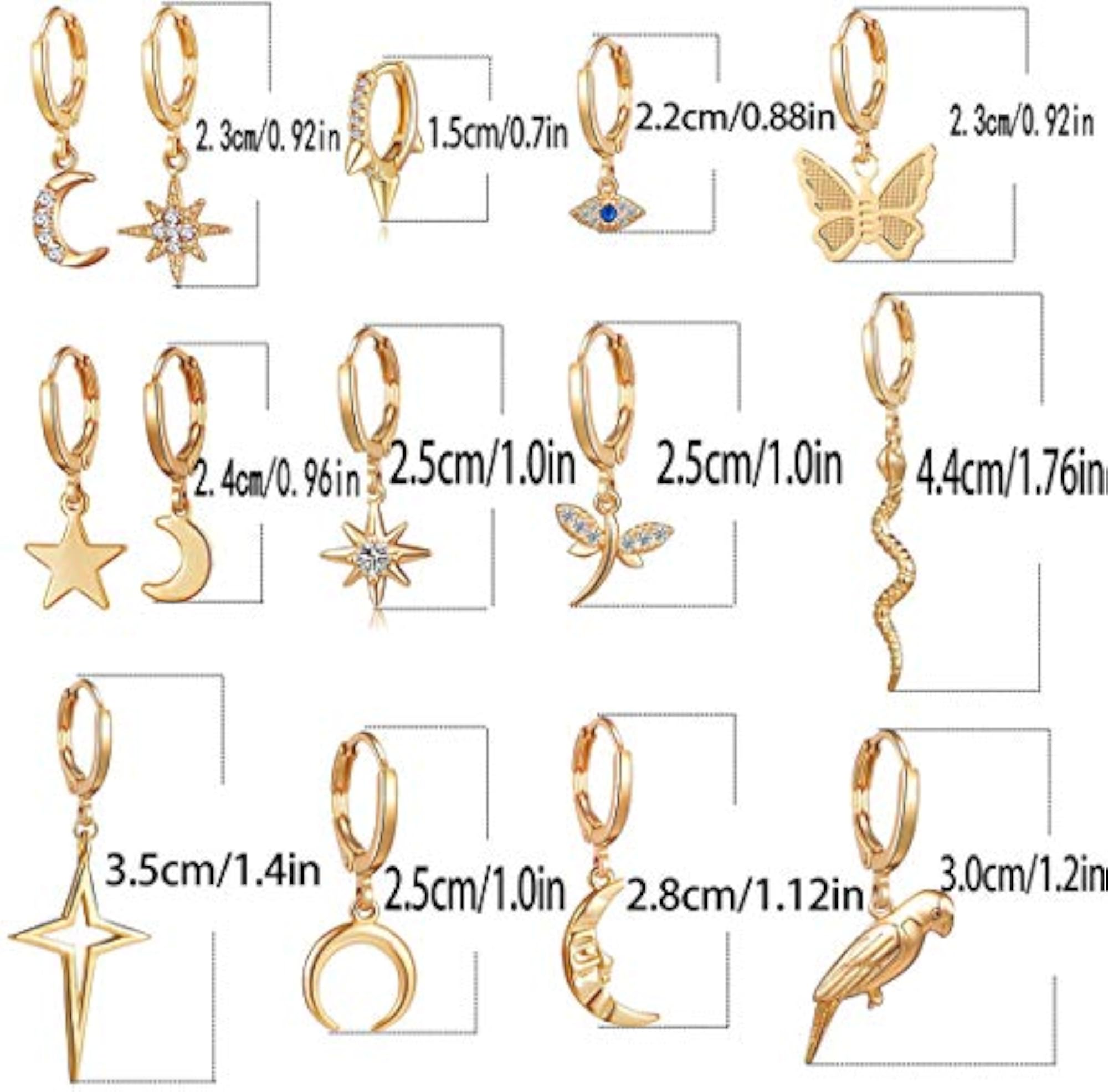 Pearl & AD Leaf Earrings Set, 12 Pairs (JG-PC-EGR-8644)