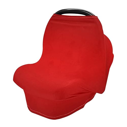 Moudou Funda de asiento de coche para bebé, color rojo, suave, elástica, cubierta de toldo para asiento de automóvil, funda de lactancia para recién
