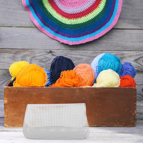 Image of DIYEAH Plastic Mesh Canvas Sheets for Crochet Bag 4pcs White 2mm Grid Plastic Canvas for Cross Stitch 13.97 X 12.99 Inch
