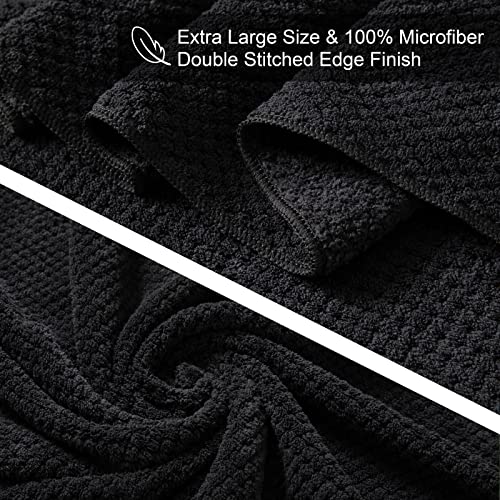 Extra Large Bath Towel Sheet Set 35X70 Inches - Oversized Bath Towels Set,Jumbo Large Microfiber - Quick Dry, Lightweight,Super Soft,Highly Absorbent Towel Set For Bathroom,Hotel,Spa,Pack Of 4 (Black) #TOP2