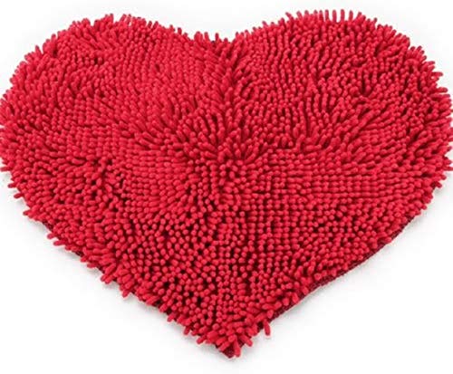 ANNIUP Tappeto Antiscivolo Cuore Rosso Amore Microfibra di Ciniglia Morbido Tappeto Bagno Camera Da Letto 40x50 cm