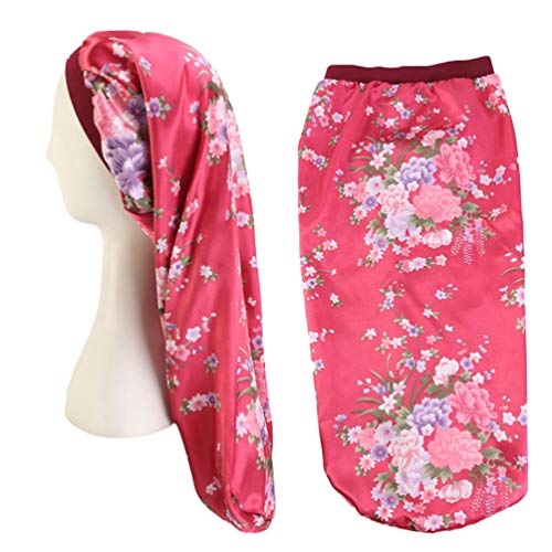 EXCEART 3 PeÃ§as de Touca de Dormir de Cabelo Comprido de Cetim Capa de Cabelo Capuz Quimioterapia C