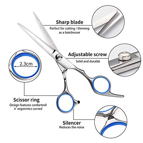Foto von NWOUIIAY Haarschere Set 6,7 Zoll Friseurschere Professionell Haarscheren 2 edelstahl scharfe Effilierschere präzise Haarschnitte