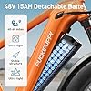 PUCKIPUPPY Electric Bike for Adults with 960W(Peak), 26" Fat Tire Electric Mountain Bike，48V 15AH Removable Battery Ebike, 28MPH Aluminum Frame E Bike with Rear Storage Shelf, Beagle(Orange) #3