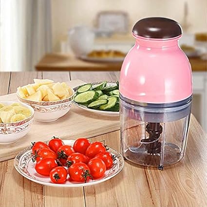 Dayalu Electric Mini Food Processor Blenders Mixers Grinder Chopper / One Touch Capsule Cutter Quatre, Meat, Vegetable, Fruit Crusher Mincer - 220V (600ml)