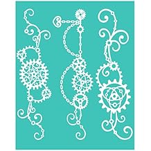 Briartw Gear Silkscreen Stencil,Reusable Self-Adhesive Silk Screen Printing, Flower Sentiments for Home Decor/Printing on Wood/Fabric/Wall/Cup/Plate/Glass/Paper,8x10 inch
