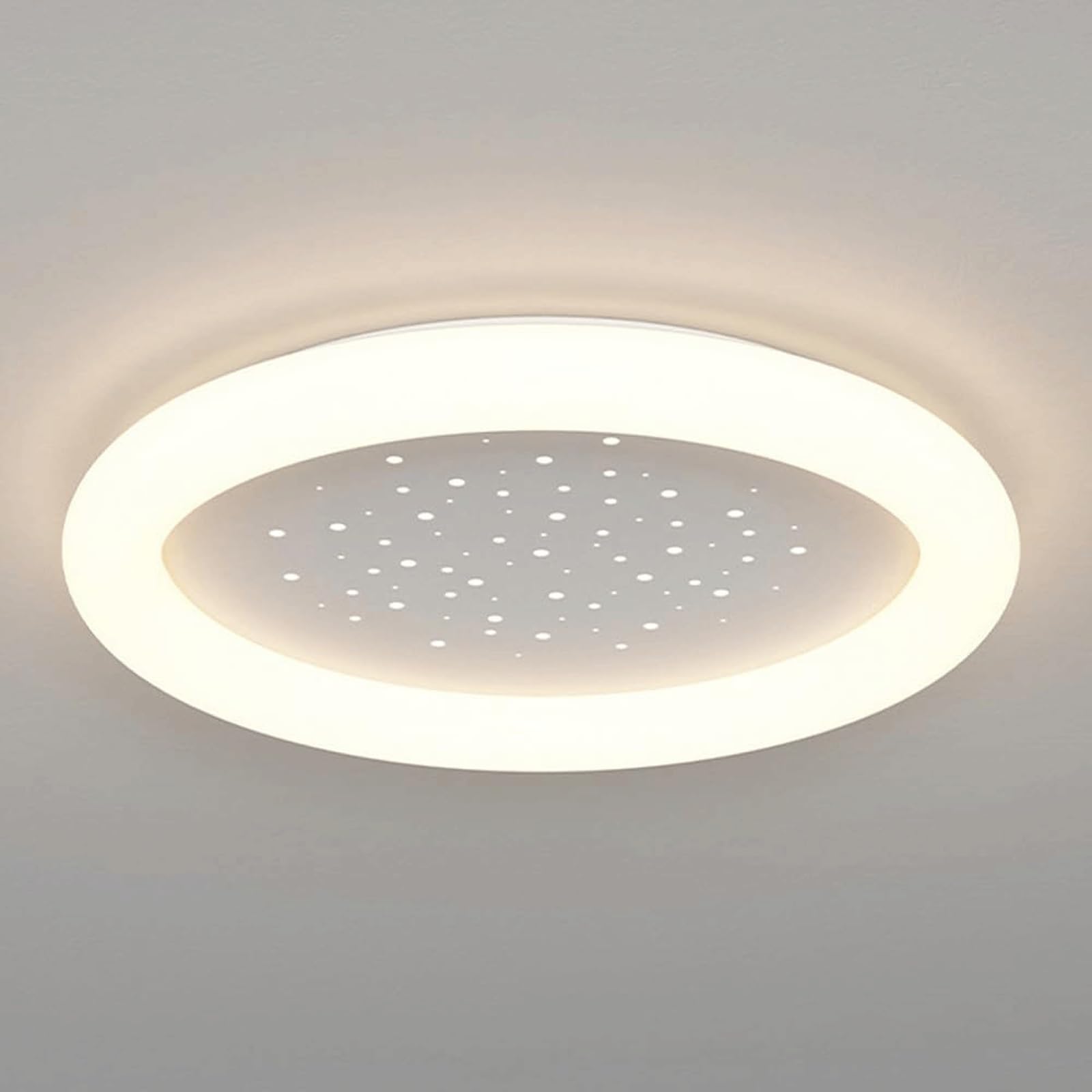 DUddTTW 50W Ceiling Light Fixture Dimmable Ceiling Lamp LED Close to Ceiling Light Round Flush Mount Lighting Chandelier Starry Sky(Wei�)