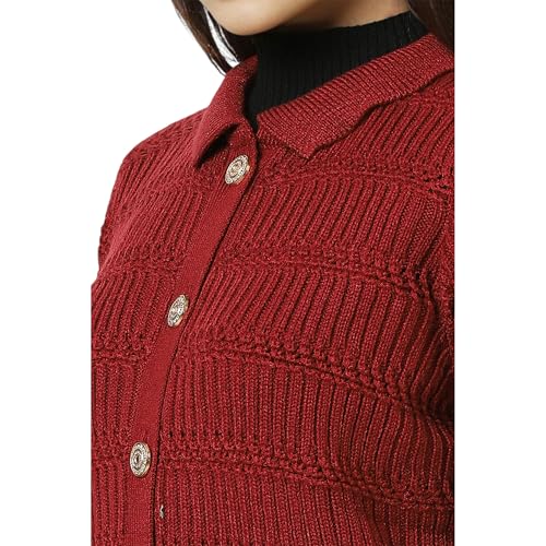 Image of Van Heusen Women's Regular Fit Full Sleeve Button Cardigan