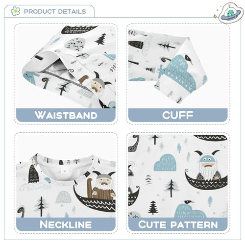 JUNZAN Little Vikings Trendy Scandinavian Kids Boys Hooded Sweatshirt Crewneck Boys Sweat Shirt Sports 4T3