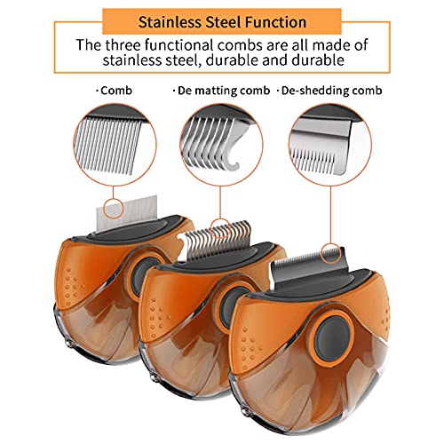 Joypaws-3-in-1-Haustier-Fellpflege-Kamm-fuer-Katzen-und-Hunde-Orange