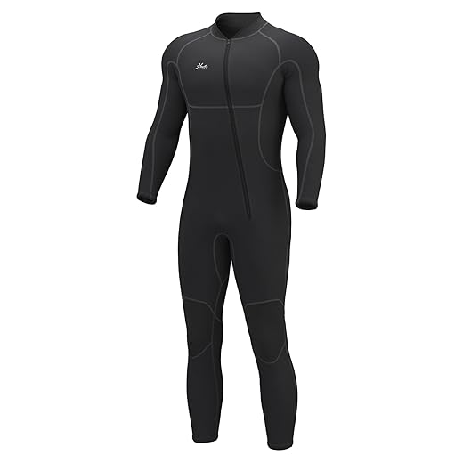 Hevto Men Wetsuits 3/2mm Neoprene Wet Suit Back Front Zip in Cold Water for Surfing Swimming Diving