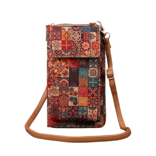 aolaso Sac à bandoulière en liège pour femme - Petit sac à bandoulière pour téléphone portable - Avec compartiments pour cartes - Bandoulière