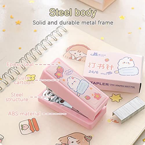 Mini Stapler With Staples Kit, 45 Sheet Capacity Office Desktop Stapler Cute Cartoon Staples With 400 Standard Staples Suitable For Palm Size Cute Stapler For Desk,School Office Use #TOP5