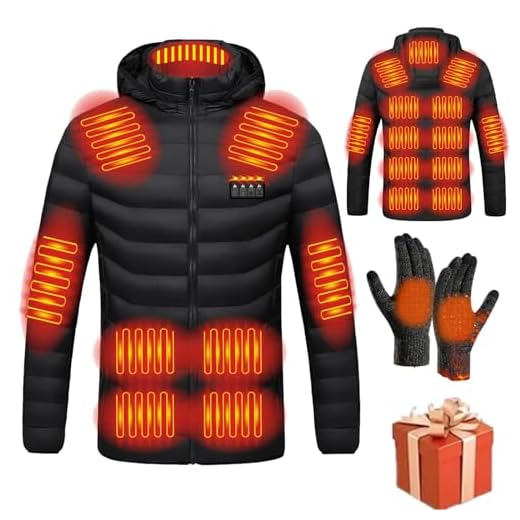 Susenstone 2023 Veste Chauffante USB, Doudoune Manteau Chauffant Électrique Hommes Femmes Lavable avec 3 Niveaux de Chauffage et 15 Zones Chauffage pour Ski Pêche Randonnée Plein Air Pas Cher Blouson