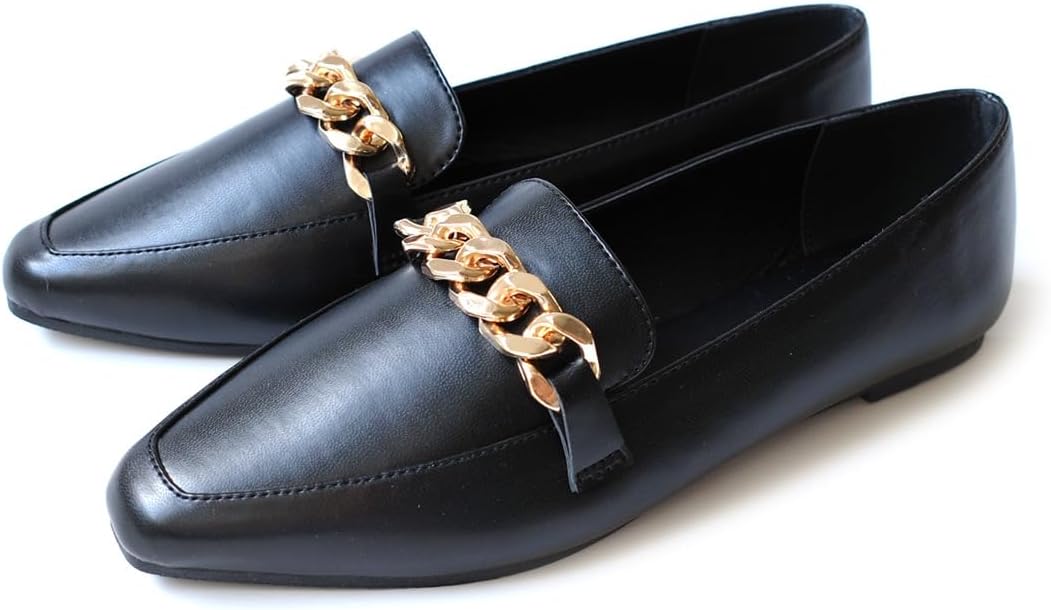 あみらページ Amazon.co.jp: Amiami Women's Lightweight Gold Chain Loafers