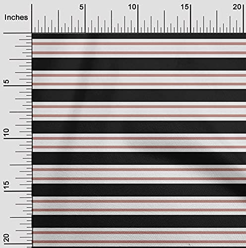 oneOone Cotton Flex Black Fabric Stripes Quilting Supplies Print Sewing Fabric By The Yard 40 Inch Wide-DV9
