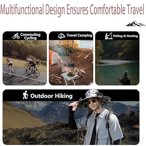 Image of Solar Fan Hat,Wide Brim Solar Fan Outdoor Fishing Hat,Mens Sun Hat with 2 Fan, Waterproof Outdoor Hiking Camping Fishing Hat(Grey)