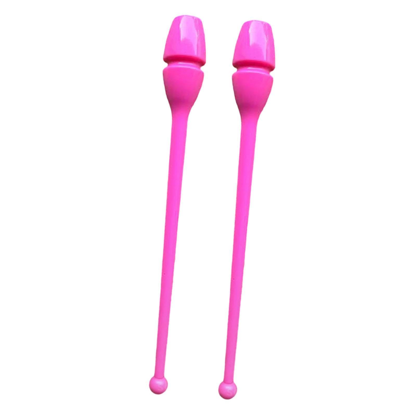 2Pcs Rhythm Gymnastics Clubs Portable Exercise Pole for Stage Training Dance Pink-picture-19