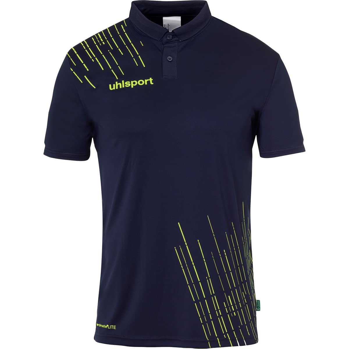 uhlsport Boys Sports Polo Shirt, Navy/Fluo Yellow, 10 Years