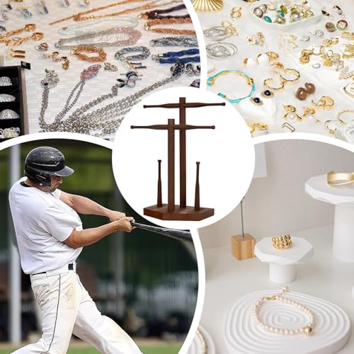 Organizador de collares, estante de madera para joyas y pendientes 5