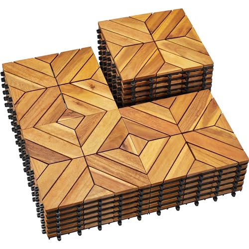 PrimeZone 27 Pack Acacia Deck Tiles