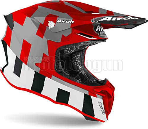AIROH TW2F55 - Casco integral para moto, color rojo mate Twest 2.0 FRAME SZ. XL