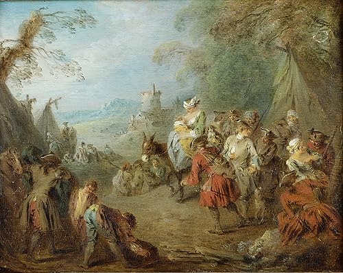 Lienzo de Campamento de Jean Baptiste Pater, cuadro decorativo de 60x90cm para pared