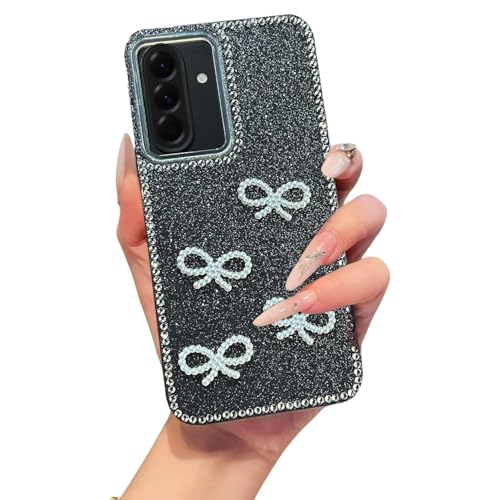Image of DIZORO for Samsung Galaxy A36 5G case,Cute Bow Tie Aesthetic Phone Case,Trendy Slim Hard IMD Shockproof Protective Bumper Designer Phone Back Cover for Women Girls - Black