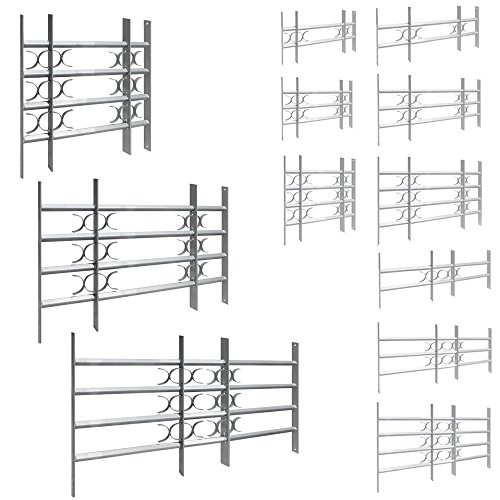 Pull-out Window Security Safety Grill Grille Home Protection Shed Bars Steel V2Aox, Size:60 x 50 - 65 cm