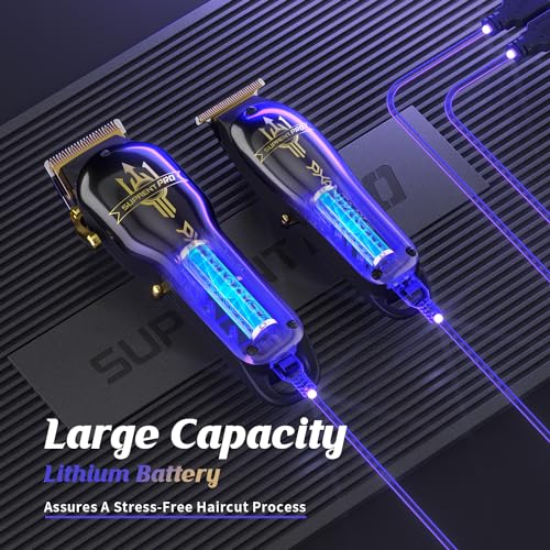 SUPRENT-PRO-Professional-Hair-Clippers-for-Men-Barber-Clippers-Set-Brushless-Motor-DLC-Coated-Blade-Cordless-Hair-Clipper-with-Zero-Gap-Hair-Trimmer-Premium-Hair-Cutting-kit-Gift-for-Men