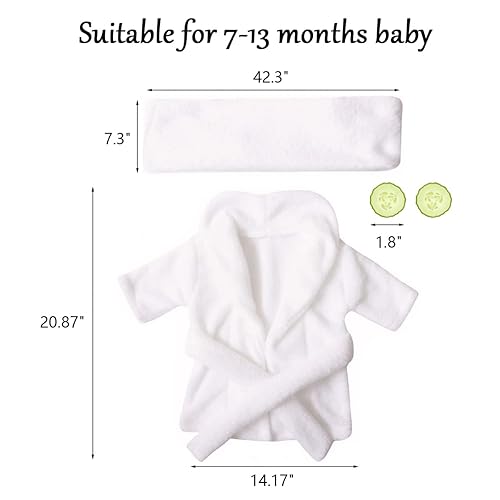 Miniatura 6 de M&G House Accesorios de fotografía para recién nacidos, trajes de baño para sesión de fotos de bebé, bata de baño para niña