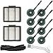 1 Main Brush & 2 Pack Hepa Filter & 4 Side Brushes Replacement for Shark ION Robot S87 R85 RV850 R87 R76 RV871 RV761 Vacuum Cleaner
