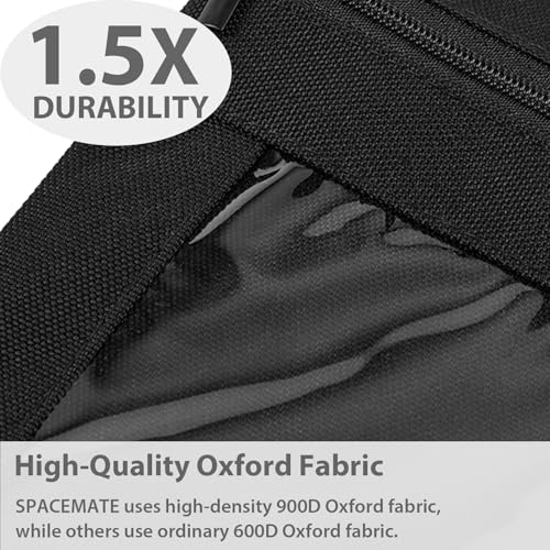 Image of SPACEMATE Pencil Pouch for 3 Ring Binder, Clear 3-Hole Zipper Pencil Case | Metal Grommets, School Supplies Organizer for Girls, Boys & Kids, Preppy Aesthetic Style, 1 Pack, Coal Black