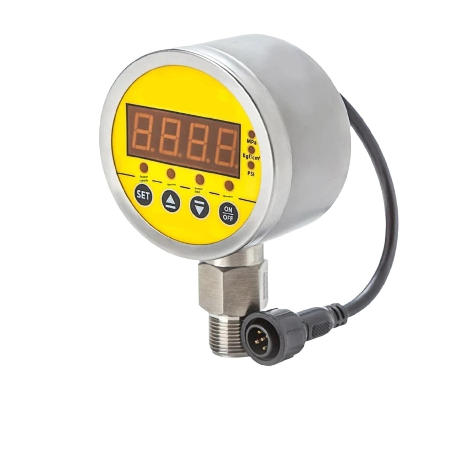 Display digitale Regolatore di pressione Uscita relè in acciaio inossidabile Manometro pressostato acqua aria olio(G1-2-220VAC,0-0.16Mpa)